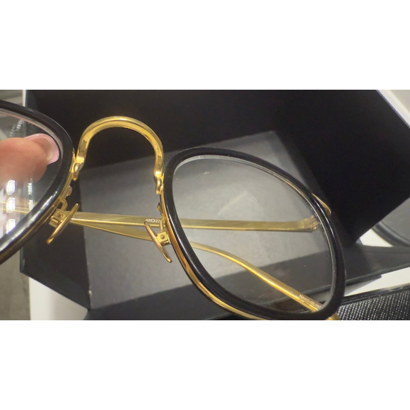 Unisex Linda Farrow Optical Glasses Black/Gold One Size LFL562 optical - Picture 6 of 14